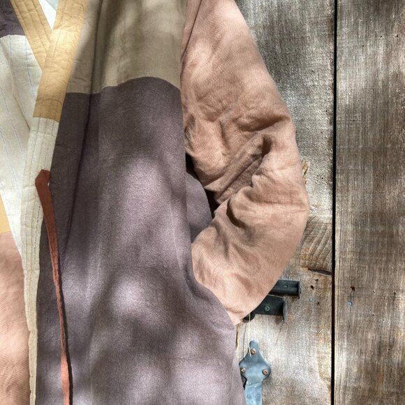 100% CottonLinen Patchwork Quilted Versatile Autumn/Winter Coat, OS,Fall Colors - Picture 9 of 15